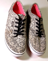Vans Off the Wall Unisex Black Paisley Casual Size Womens 6 Sneakers Shoes TB4R - £12.10 GBP
