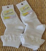 2 Pairs Socks Short Lace Newborn Cotton Ticotico Art. 501 - £5.98 GBP