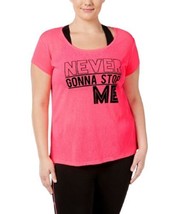 Material Girl Womens Never Gonna Stop Me Printed Short Sleeves Pullover Top, 2X - £24.99 GBP