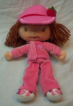 Cute Strawberry Shortcake In Pink Jogging Suit 10&quot; Plush Stuffed Animal Toy - £15.82 GBP