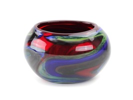 Molinari Family Colorful Murano Handblown Glass Centerpiece Vase 08/50 Brazil - £56.65 GBP