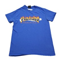 Thrasher Shirt Mens Blue Short Sleeve Crew Neck Graphic Print Knit Casual Tee - £17.88 GBP