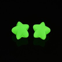 Glow in the Dark Star Beads Bubblegum Style Large 16mm Green Yellow Jewelry - £2.12 GBP