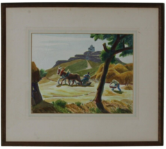 &quot;War and Peace&quot; Tempura/Watercolor on Paper by Jan Gordon Framed 1943 - £1,983.20 GBP