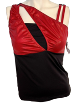 Motionwear Women&#39;s Asymmetrical Dance Tank Red/Black Size Large New with... - £12.90 GBP