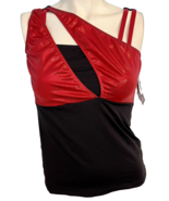 Motionwear Women&#39;s Asymmetrical Dance Tank Red/Black Size Large New with... - £12.93 GBP