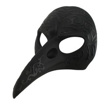 Black Patterned Crow Beak Carnival Mask Wall Hanging - £29.45 GBP