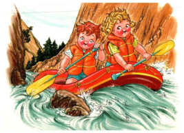 Two Hungry Campbell Rafters Adventure Is Their Game Funny Postcard - £7.05 GBP