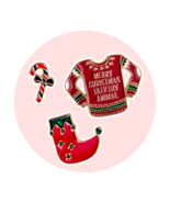 Christmas Enamel Pins: Merry Christmas Ya Filthy Animal, Elf Boot, Candy... - $736.04 MXN
