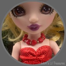 Red Heart Glass Bead Doll Necklace • 10-12 Inch Fashion Doll Jewelry - £4.61 GBP