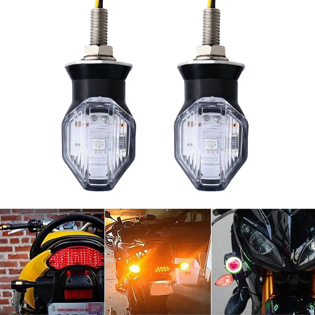 2PCS Mini Motorcycle Turn Signal Lamp LED Flashing Lights - £12.55 GBP
