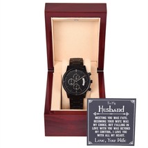 To My Husband Meeting You Was Fate Black Chronograph Watch With Message ... - £67.50 GBP