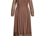 City Chic Maxi Dress Woman size 20 L Fallen Angel Mocha Brown NWT B63 - $30.84