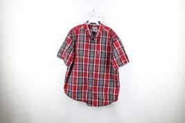 Vintage Carhartt Mens Size XL Faded Relaxed Fit Collared Button Shirt Red Plaid - £27.22 GBP
