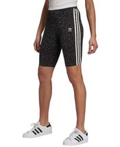 adidas Originals Womens Animal-Print Biker Shorts Size Small Color Black - £27.20 GBP