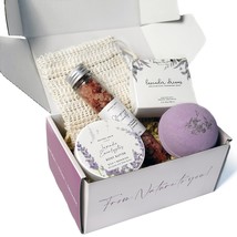 Natural Amor Lavender Handmade Gift Set 5 pcs Bath Body Gift Box for Women Inclu - £61.91 GBP