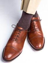 Handmade Men’s Tan Color Leather Shoes, Cap Toe Brogue Dress Formal Lace... - $159.99