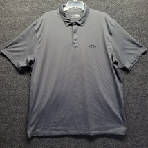 Callaway Opti Dri Men&#39;s Sz 2XL Short Sleeve Golf Polo Shirt Black Grey Striped - £18.99 GBP