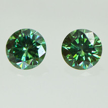 Round Shape Diamond Matching Pair Fancy Green Color Loose Enhanced VS2 0.40 TCW - £275.14 GBP