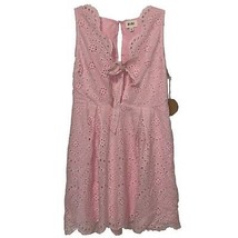 BiBi Pink Eyelet Sleeveless Cotton Dress Womens Large NEW - £13.15 GBP