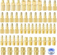 Air Coupler &amp; Plug Kit,55 Pcs 1/4" NPT Air Tool Fittings Set,Quick Conne... - $57.99