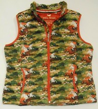 ARIAT Women&#39;s IDEAL DOWN VEST Zip Front Horse Riders &amp; Hounds Print XL - £55.02 GBP