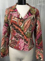 Worth Women&#39;s Blazer New York Floral Multi-color 3 Button Lined Blazer Size 6 - $48.51