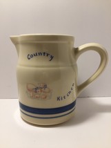 Country Kitchen Milk Pitcher Cream and Blue Colors Pigs Roseville Ohio P... - £6.43 GBP