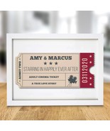 Personalised Cinema Ticket A4 White Framed Print, Wedding Day Gift, Anni... - £14.33 GBP
