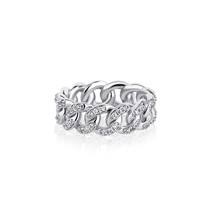 JINAOGold-plated Copper Hip Hop Rings All Iced Out Micro Pave Cubic Zircon 8mm W - £17.99 GBP