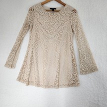 Lace Dress Long Sleeve Cream Women&#39;s Size Small - £14.24 GBP