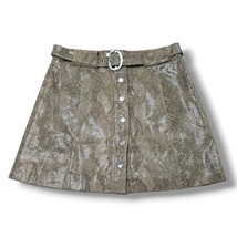 Zara Skirt Size Small 29&quot; Waist A-Line Skirt Belted Snakeskin Print Animal Print - £26.28 GBP