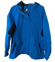 Port Authority Womens Blue Nylon Jacket  Size XL Zip Up Hooded Nylon Jacket - $16.21