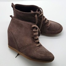 BATA Suede Leather Ankle Wedge Booties Size 38 EU - £29.13 GBP