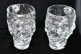 2 Luminarc 32 oz Glass Skull Mugs Made in USA - $34.99
