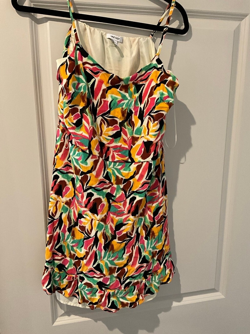 Women's Nine West Crosshatch Flutter Waist Dress Size Large Item image 2
