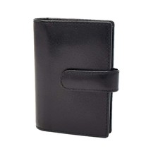 DR401 Real Leather Compact Credit Card Wallet Black - £18.43 GBP