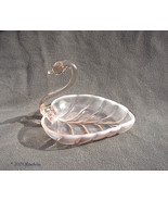 Pink Opalescent 8 inch Swan Vintage Sylvan Pattern by Duncan &amp; Miller 1940s - $20.37 CAD