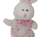 Animal Adventure bunny rabbit  2012 Pink Plush purple dot bow stuffed an... - £11.76 GBP
