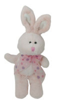 Animal Adventure bunny rabbit  2012 Pink Plush purple dot bow stuffed animal  - $14.84