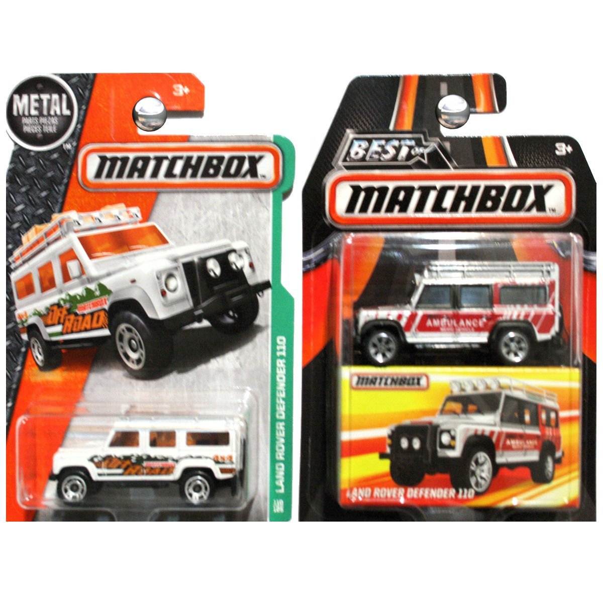 Matchbox Best of Series Land Rover Defender 110 Ambulance in Silver and ...