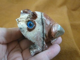 (Y-FRO-402) red gray FROG frogs carving stone gemstone SOAPSTONE PERU am... - £13.96 GBP