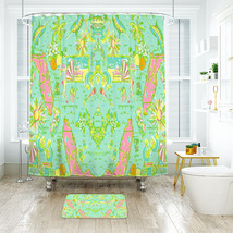 Lilly Pulitzer Florida Shower Curtain Bath Mat Bathroom Waterproof Decorations - £17.97 GBP+
