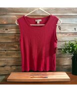 NWT Coldwater Creek Tank Top Womens Misses 10-12 Shell Pink Silk Cotton ... - $37.39 CAD