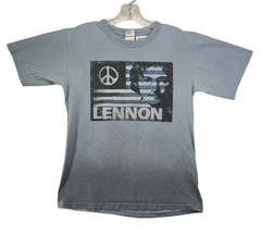 John Lennon T Shirt Give Peace A Chance 2007 Hot Topic Blue Size YOUTH Large - $10.39