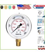 2.5&quot; Glycerin-Filled Pressure Test Gauge - 5000 PSI, Lower Mount, Durabl... - $350.61 MXN