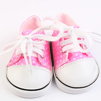 Doll Shoes For 43 cm Baby Doll Spotted  7cm Canvas Denim  Shoes For  Doll Fit Ru - £109.06 GBP