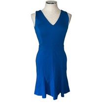 Banana Republic Bright Teal Blue Sleeveless V-Neck A-Line Sheath Dress Size 2P - $32.43