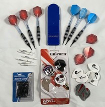 Unicorn Soft Tip Darts Flights Case Accessories Lot - $49.45