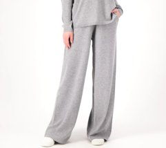 All Worthy Hunter Mc Grady Knit Wide Leg Pants- Heather Grey, Medium - £19.90 GBP